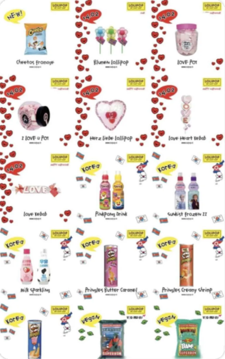 Instagram-Feed von Lolipop vor der Überarbeitung, uneinheitliche Beiträge.